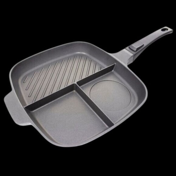 Jean-Patrique Lazy Pan for Breakfast Egg Poacher Frying Pan, Black New in Box - Picture 3 of 3